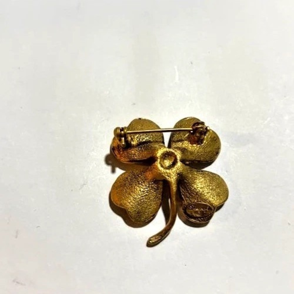 Vintage Danecraft Four Leaf Clover Brooch 1"